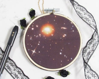 Gothic Whimsical Abstract Sky - Embroidery Art | Fairycore Grunge, Zodiac Wall Art, Witchy Room Decor, Edgy Wall Hanging, Celestial Print