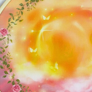 Lovely Embrace ~ Lovecore Pastel Sun - Embroidery Hoop Print | Romantic Wall Art, Cute Room Decor, Whimsical Scenery, Dreamcore Aesthetic image 5