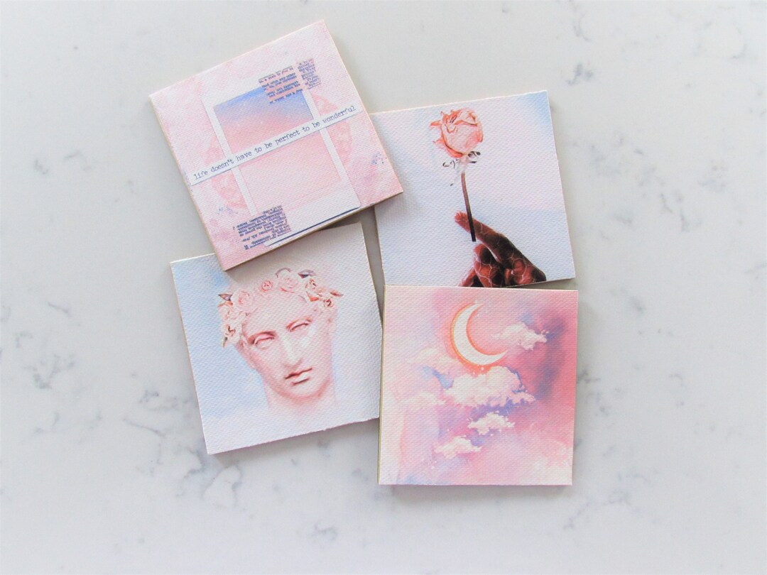 Cute Pastel Wall Collage Bundle Set of 4, Fairycore Aesthetic, Kawaii
