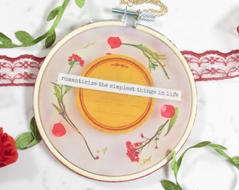 Rustic Boho Lovecore - Embroidery Art | Valentines Day Gifts, Cute Wall Decor, Love Quotes, Cottagecore