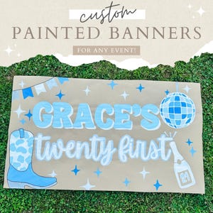 Hand Painted Custom Party Banner, Hand Painted Banner, Hand Painted Craft Paper Banner, Painted Birthday Banner, Bachelorette Banner