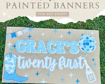 Hand Painted Custom Party Banner, Hand Painted Banner, Hand Painted Craft Paper Banner, Painted Birthday Banner, Bachelorette Banner