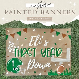Hand Painted Custom First Year Down Party Banner, Hand Painted Banner, Hand Painted Craft Paper Banner, Painted Birthday Banner,Kraft Banner