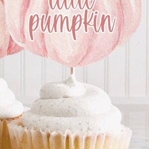 Little Pumpkin Baby Shower Cupcake Topper Pink Cake Topper - Etsy