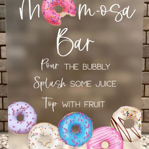 Acrylic Momosa Donut Bar Sign for Baby Shower or Baby Sprinklebaby ...