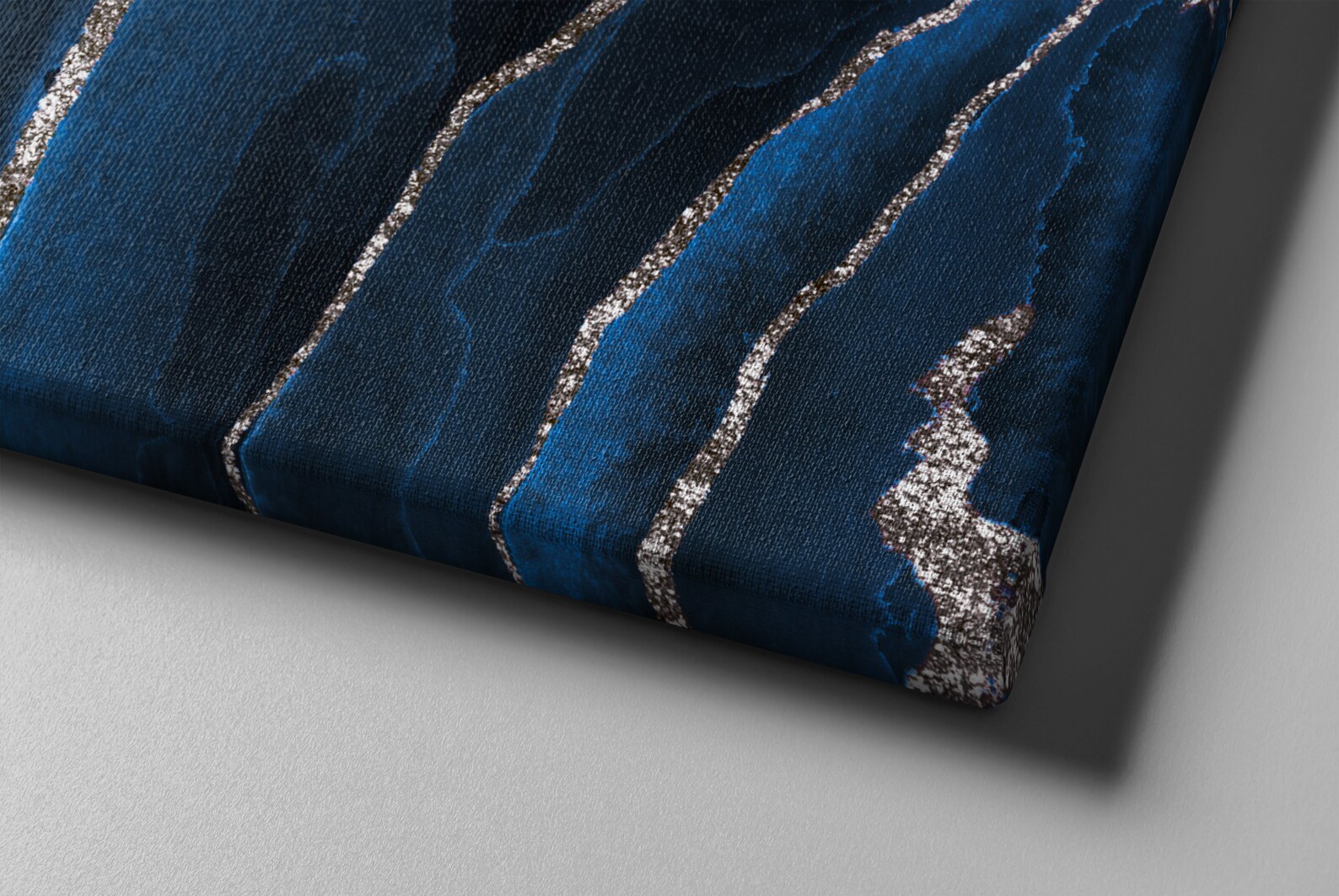 Navy Blue and Silver Canvas Wall Art Design I Poster Canvas Etsy