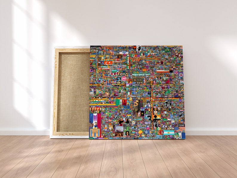 Reddit R/place 2022 Final Image Canvas Wall Art Gaming Room Etsy Canada
