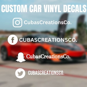 Custom Social Media Username Decal - Social Media Car Window Vinyl Decal Sticker - High Quality