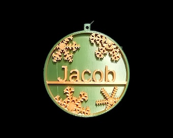 Custom 4" Round Christmas Ornament – Personalized with Name & Snap-Lock String Included!