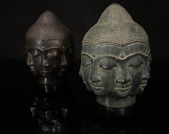 14CM Buddha Head Bronze | Buddha Figurines | Buddha Sculpture | Eight Faced Buddha Head | Birthday Gift | Housewarming Decor Gift Statue
