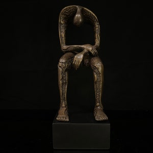 Modern Abstract Art of Gloomy Man 34CM With Base, Abstract Bronze Statue, Abstract Statue, Bronze Sculpture Ornaments, Bronze Gift Decor