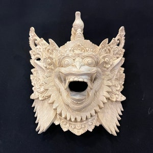 22 CM Balinees mythisch aapmasker | Monkey King Subali houten masker | Antiek wandmasker | Vintage houten masker | Gesneden houten barongmasker