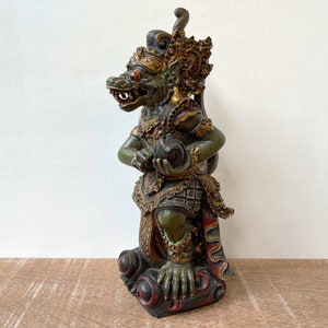 Antaboga Wooden Sculpture, Sang Hyang Nagasesa, Hindu&#39;s God Dragon Figurines, Bali Wooden Hand Carved, Hand Painted Wood, Bali Wood Statues