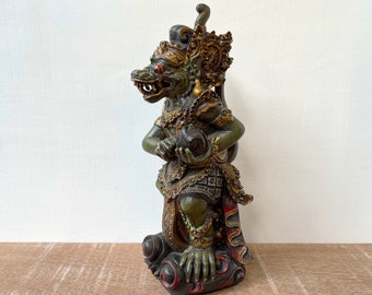 Antaboga Wooden Sculpture, Sang Hyang Nagasesa, Hindu&#39;s God Dragon Figurines, Bali Wooden Hand Carved, Hand Painted Wood, Bali Wood Statues