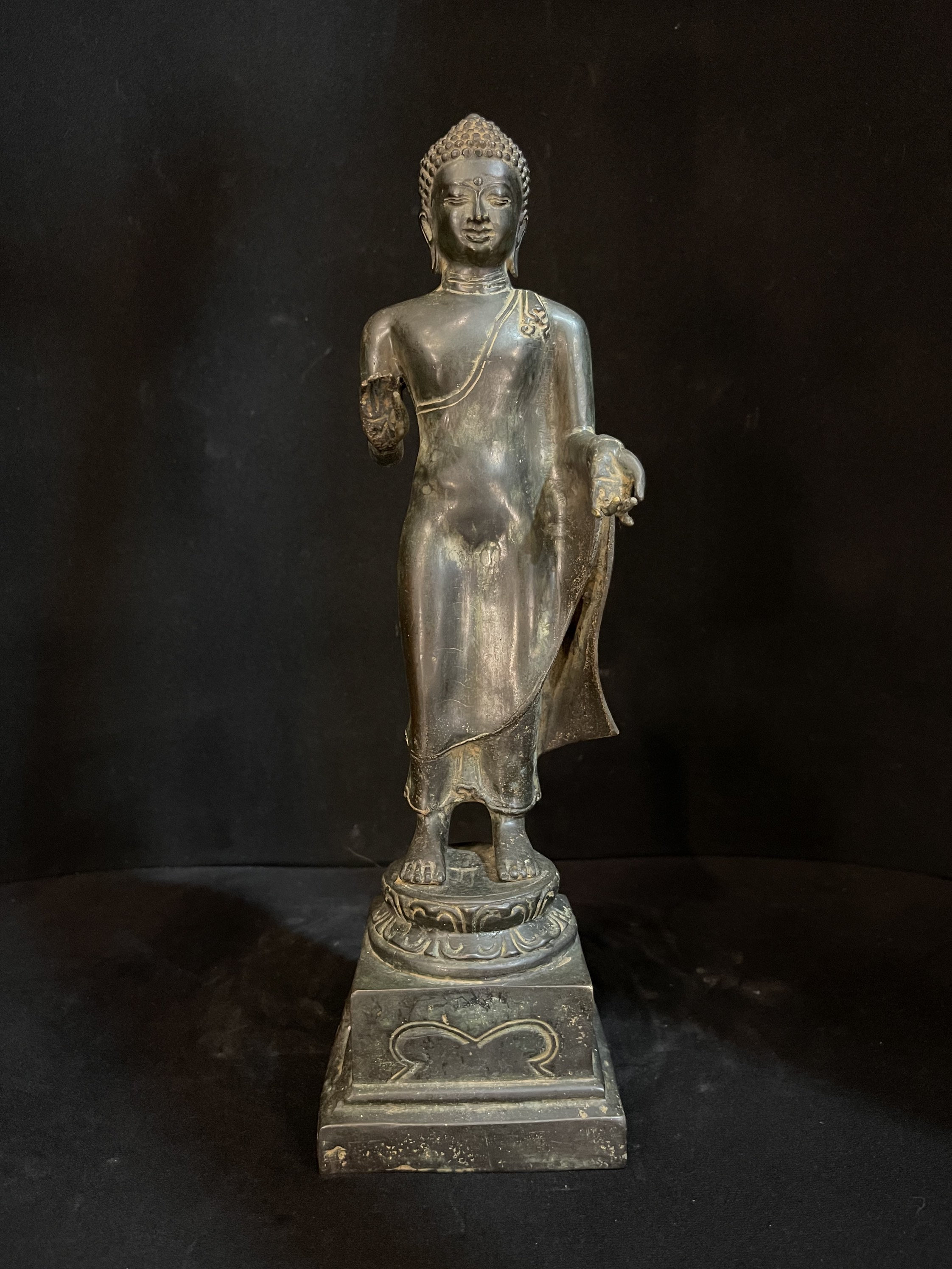 31 CM 立像仏ブロンズ像、仏陀の彫刻、仏像の置物、ブロンズ彫刻、瞑想 