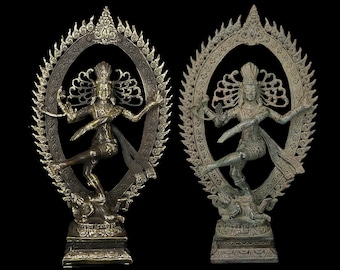 シヴァ神 ブロンズ像 南インドのチョーラ朝時代の踊るシヴァ神（ナタラージャ）のブロンズ像