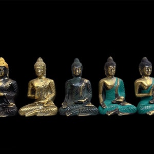 4,5&quot; Bronze Buddha Meditation Statue, Buddha Sitzfläche, Buddha Bronze, Buddha Figuren, Buddha Skulptur, Buddha Brass