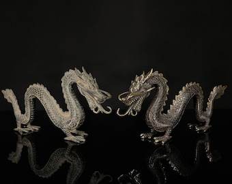 28CM Bronze Dragon Sculpture | Chinese Dragon Statue | Chinese New Year Gift Statue | Bronze Dragon Decor | Lunar New Year | Lucky Dragon