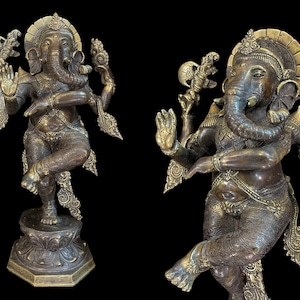 51CM The Dancing Ganesha Statue, Lord Ganesha Figure, Ganesha Idol, Ganesha For Altar, Hindu Elephant Good Luck God, Standing Ganesha Statue