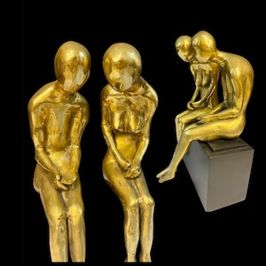 Bronze Neue Liebe Statue, im Menschen abstrakte Paar Skulptur, 12.4&quot; Bronze Paar Statue, Paar Bronze Figuren, abstrakte Paar Statue,