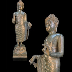 Stehende Buddha Bronze Statue 41CM, Buddha Statue, Buddha Ornament, Wohndekor, Buddha Statue, Raumdekoration, spirituelle Statue, Buddhismus Geschenk