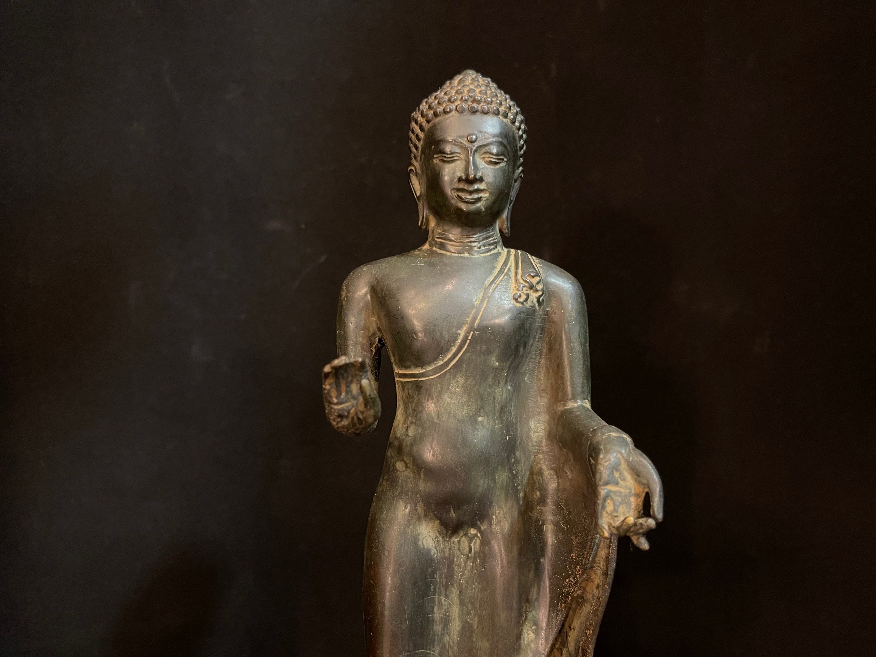 31 CM 立像仏ブロンズ像、仏陀の彫刻、仏像の置物、ブロンズ彫刻、瞑想 