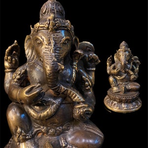 5.6&quot; Bronze Ganesha Sculpture The half-tusk, Ganesha Bronze Statue, Ganesha Bronze Figurines,Hindu God Statue, Lord Ganesha, Ganesha Idol