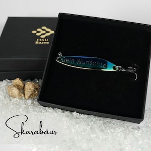 Gift for angler father, high-quality refined fishing lures with individual engraving, for Father's Day, birthday, wedding anniversary, anniversary Skarabäus