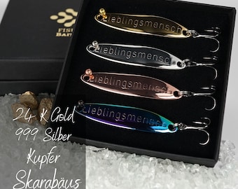 Geschenk für Angler Männer, gravierter Angelköder "Lieblingsmensch", zum Valentinstag, zum Geburtstag, Jahrestag, Verlobung