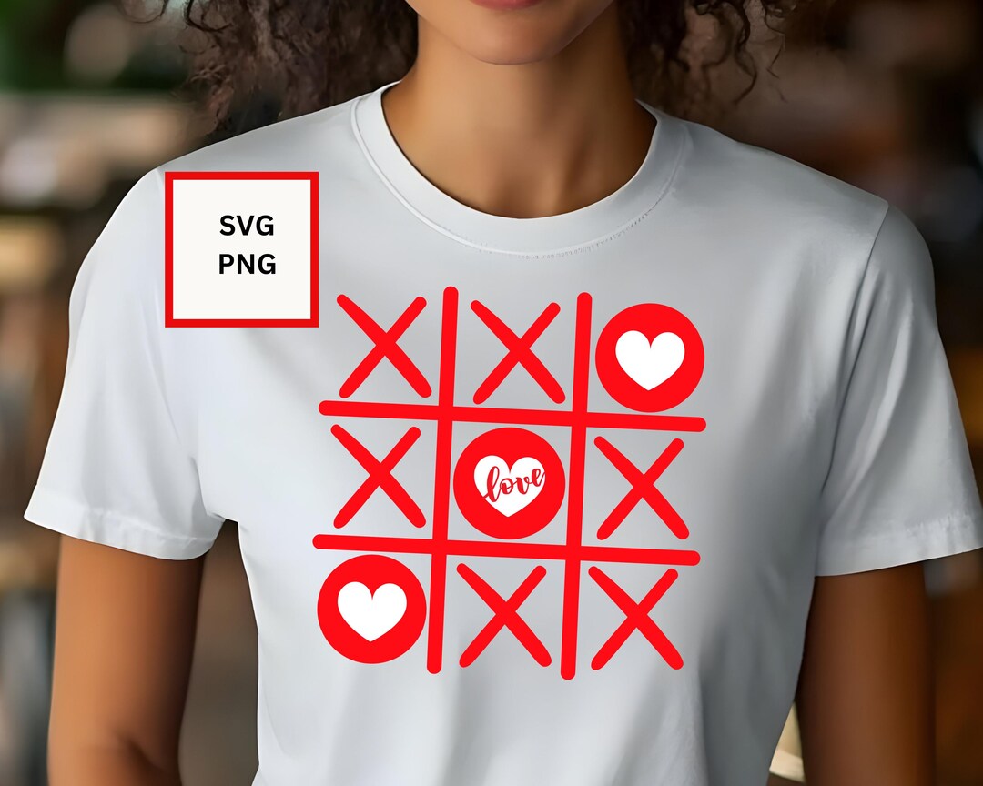 Valentine's Day Tic Tac Toe SVG, Cute Valentines Svg PNG, Valentine's ...
