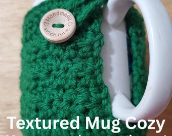 Crochet Mug Cozy Pattern with Coaster | Easy Beginner PDF