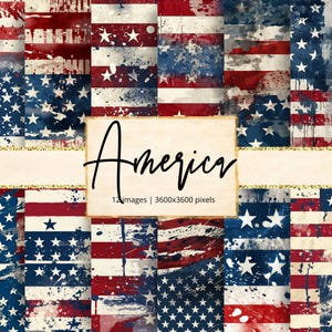 Papel Digital Americano, EUA, Liberdade, 4 de Julho, Vermelho, Branco, Azul, Estrelas e Listras, Americano, Plano de Fundo, Diário de Junção, Álbum de Recortes