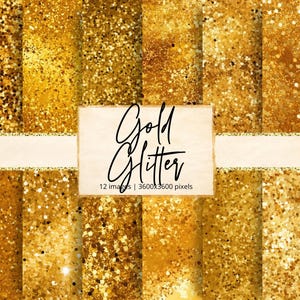 Goud glitter digitaal papier, folies, schittering, texturen, glans, glans, luxe, metallic, pailletten, glamour, strass, achtergronden, plakboek