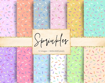 Streusel Digitales Papier, Toppings, Konfetti, Süßigkeit, Süßigkeiten, Kuchen, Eiscreme, Cupcakes, Zuckerguss, Geburtstagsfeier, Hintergründe, Scrapbook
