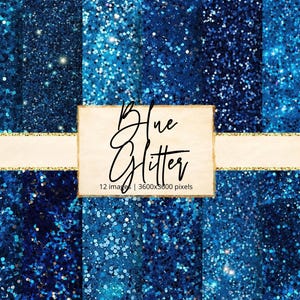 Blauwe glitter digitaal papier, folies, schittering, texturen, glans, glans, luxe, metallic, pailletten, glamour, strass, achtergronden, plakboek