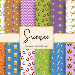 科学デジタルペーパー、実験、研究、学校、データ、化学、生物学、科学者、教育、教師、背景、スクラップブック