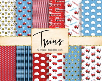 Trains Digital Paper, Railroad, Tracks, Station, Engineer, Conductor, Travel, Kids, Choo Choo, Locomotive, Backgrounds, Scrapbook
