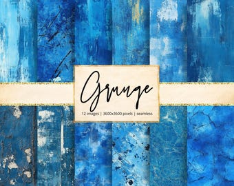 Blauwe grunge digitaal papier, textuur, noodlijdend, vintage, abstract, ruw, overlay, achtergronden, ongewenste dagboek, plakboek, naadloos