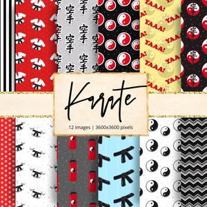 Karate Digital Paper, Martial Arts, Dojo, Sensei, Japanese, Sports, Fighting, Kids, Taekwondo, Backgrounds, Scrapbook