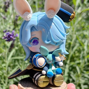 Genshin Misa Clay Figure, Cute Version Of Misa, Hydro Slime, Birthday Gift, Genshin Merch