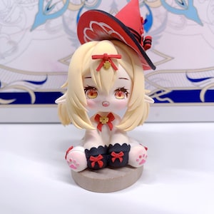 Genshin Klee Clay Figure, Cute Version Of Klee, Hydro Slime, Birthday Gift, Genshin Merch| Magnet hat| Two Looks