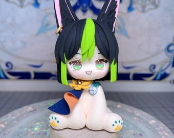 Genshin Nahida Clay Figure, Cute Version Of  Tighnari Figurine – Ultra-Light Clay Creation, Hydro Slime, Birthday Gift, Genshin Merch
