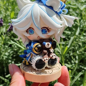 Genshin Furina Clay Figure upgrade 3.0, Cute Version Of Furina, Hydro Slime, Birthday Gift, Genshin Merch