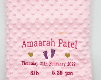 Personalized Baby Blanket | Embroidered Keepsake Gift