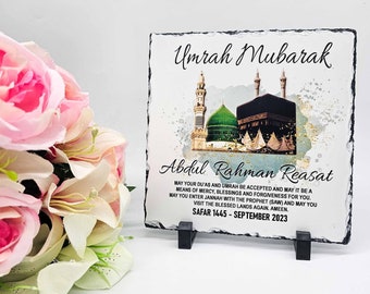 Personalized Umrah Hajj Mubarak Slate - Islamic Pilgrimage Gift