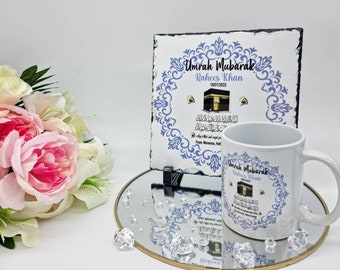 Personalized Umrah Hajj Mubarak Slate: Islamic Pilgrimage Gift