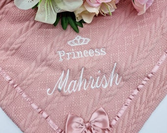 Personalized Baby Blanket: Embroidered Cable Knit Sherpa Fleece