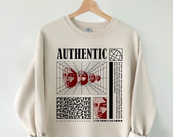 Cityscape Essence: Authentic Urban Sweatshirt | Trippy Tumblr Hoodie | Psychedelic Illustration Hoodie Gift | Groovy Hippie Fashion <3