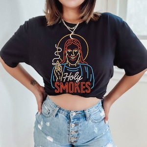 Holy Smokes Graphic T-Shirt: Trippy Jesus Design
