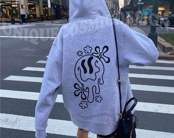 Melting Smiley Hoodie | Trippy Gifts | Tumblr Hoodie | Psydelic Hoodie Gift | Trippy Smile Hoodie | Hippie Fashion <3